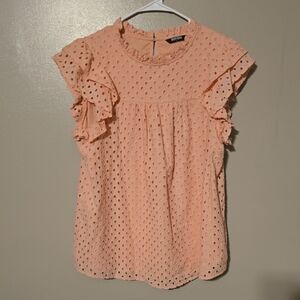 BTFBM Tunic Shirt Sleeve Orange Womens Size Large